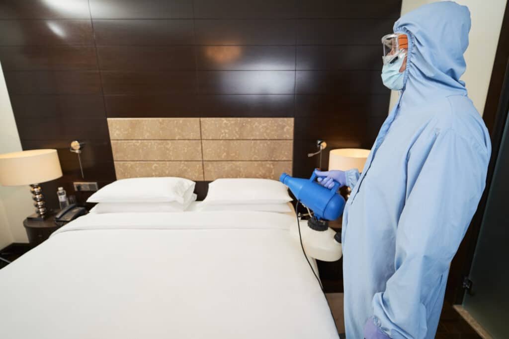 disinfection in a protective suit and mask conduct 2026 03 24 15 16 27 utc