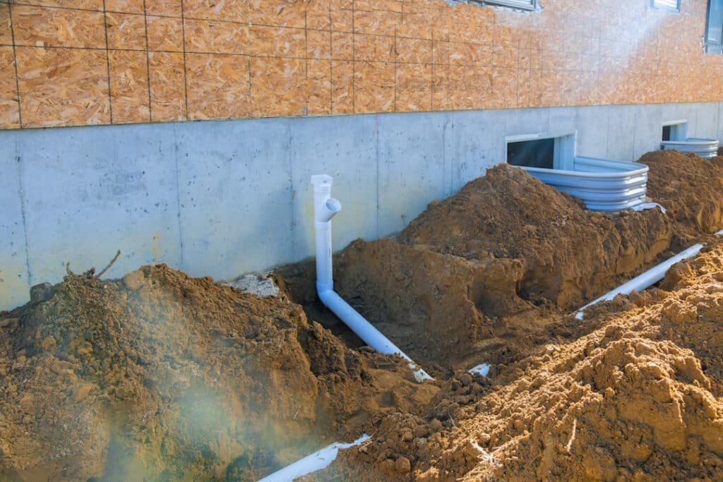 drain pipe in ground for waste of water around house