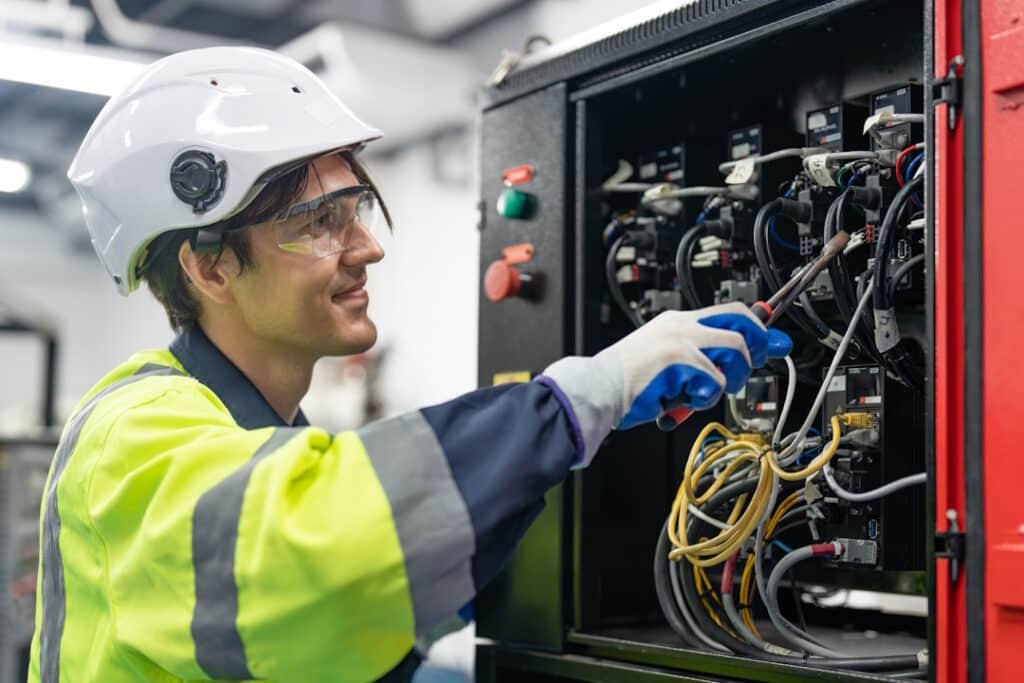 electrician repairing electrical equipment wearing 2026 03 16 01 15 36 utc
