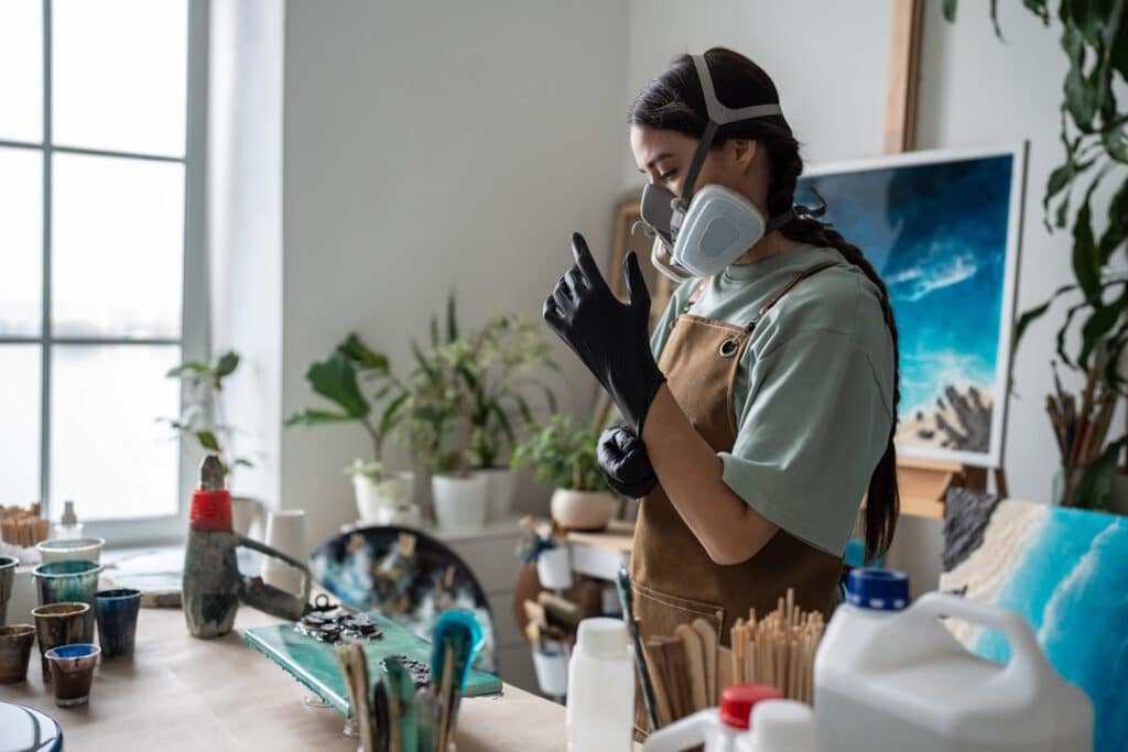 female artist concentrates enters state of focus 2026 03 25 08 20 28 utc