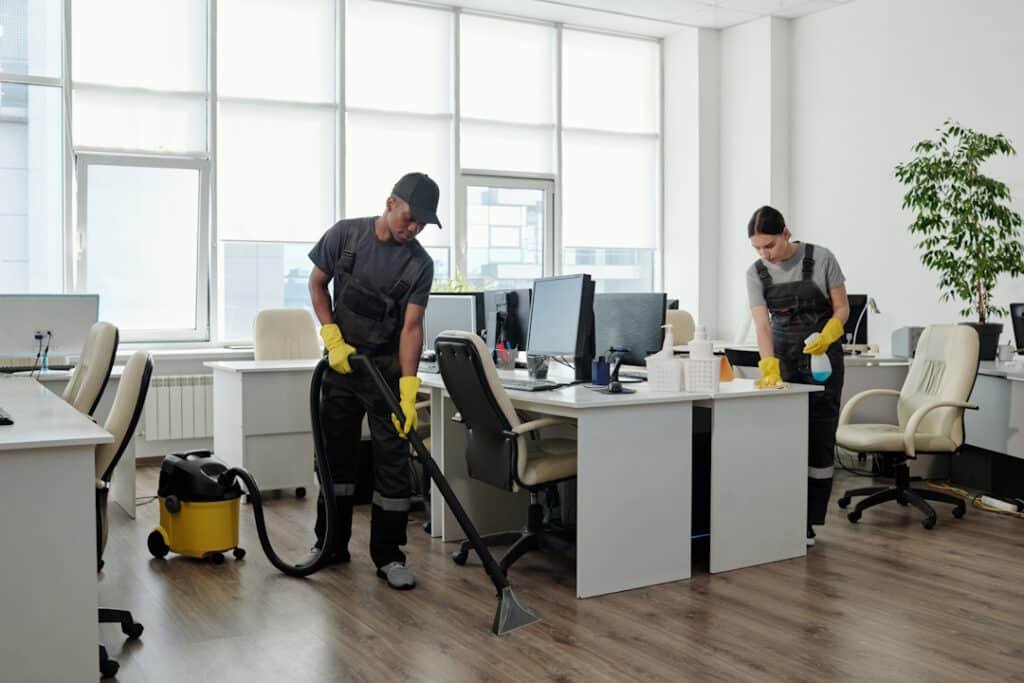 office cleaning crew working in corporate environm 2026 03 24 00 29 46 utc