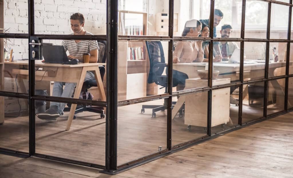 team works together in modern office space 2026 03 10 03 08 06 utc