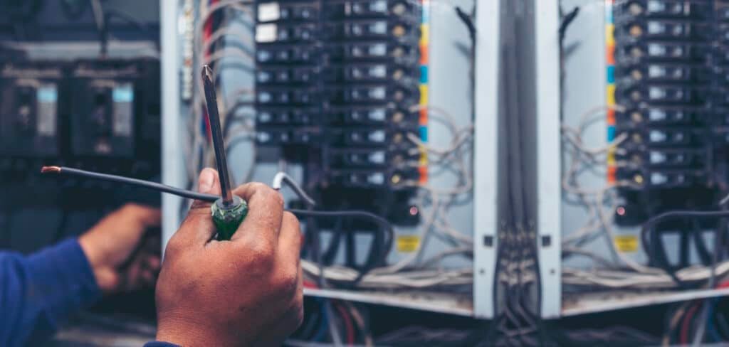 technician working on electrical circuit breaker p 2026 06 16 06 27 10 utc