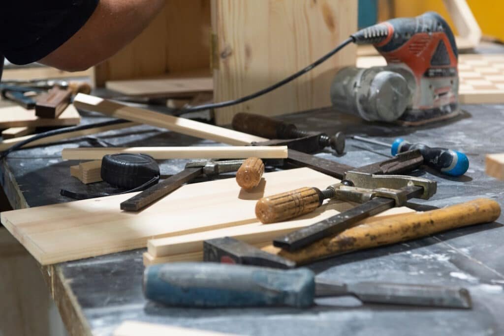 woodworking tools and materials on workbench 2026 03 18 16 18 59 utc