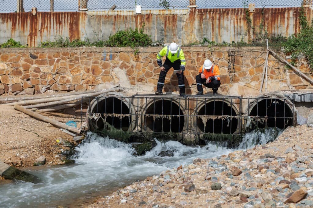 workers inspecting waterway and pipe infrastructur 2026 01 09 10 05 34 utc